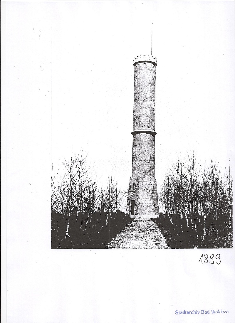 Bild des Kaiser Friedrich Turms in Bad Waldsee 1899 Bild des Kaiser Friedrich Turms in Bad Waldsee 1899