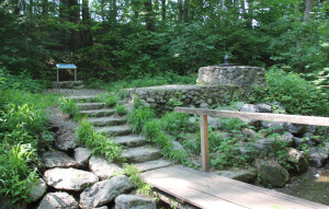 Brücke und Informationstafel Schussenursprung Bad Schussenried
