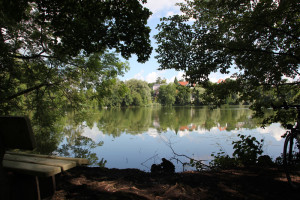 Schloßsee-Bad-Waldsee-Bank-Blick
