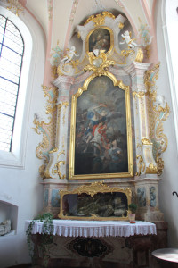 Seitenaltar mit Grab Kißlegg Kirche