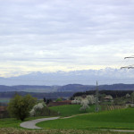 Blick auf Alpen