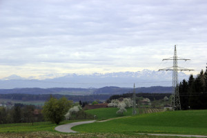 Blick auf Alpen
