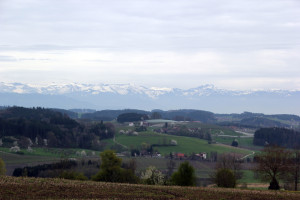 Blick auf Alpen von Ottershofen