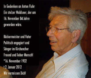 Gedenkbanner für Anton Fluhr