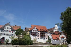 Blick auf Altstadt Donauinsel Riedlingen