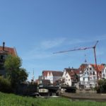 Bruecke und Wehr Donauinsel Riedlingen