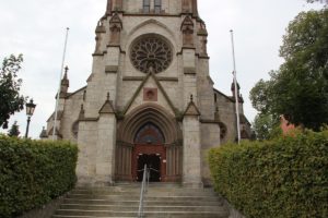 Eingang Neogotische St Konrad Kirche Langenenslingen