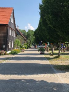 Strasse durch Glashütte Schmiedsfelden bei Leutkirch im Allgäu