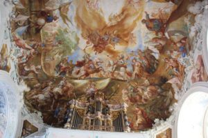 Deckenfresko Beginn Kirche Wolfegg 1