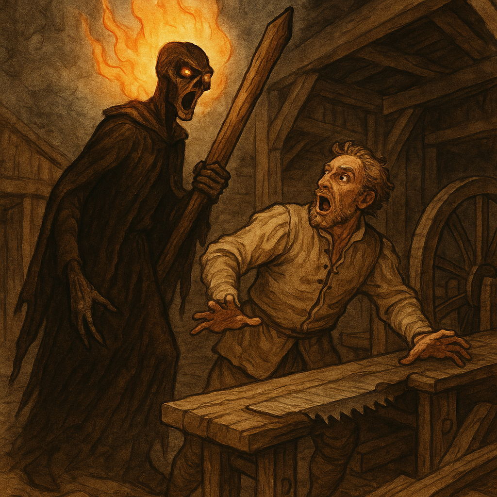Geist bei der Säge